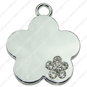 Crystal Zinc alloy Pendant, Fashion jewelry findings, Many colors for choice, Flower 31mm, Sold By PC