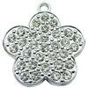 Crystal Zinc alloy Pendant, Fashion jewelry findings, Many colors for choice, Flower  37mm, Sold By PC
