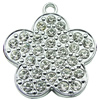 Crystal Zinc alloy Pendant, Fashion jewelry findings, Many colors for choice, Flower  37mm, Sold By PC