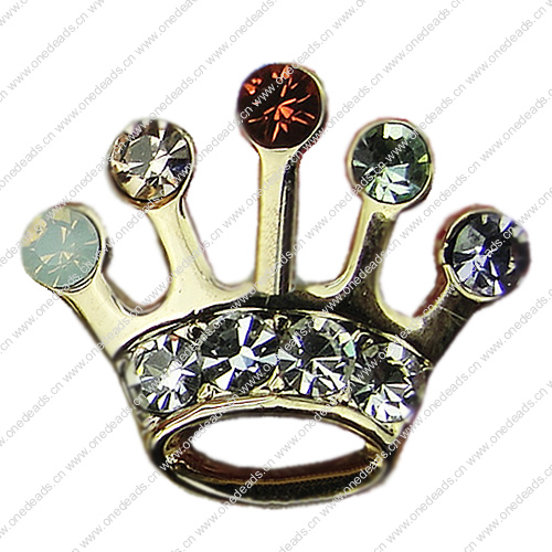 Brooch/Hairpin Head, Fashion Zinc Alloy Jewelry Findings. crown 13x16mm Sold by PC