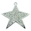 Crystal Zinc alloy Pendant, Fashion jewelry findings, Many colors for choice, star 46mm, Sold By PC
