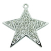 Crystal Zinc alloy Pendant, Fashion jewelry findings, Many colors for choice, star 46mm, Sold By PC