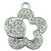 Crystal Zinc alloy Pendant, Fashion jewelry findings, Many colors for choice, Flower  33x38mm, Sold By PC
