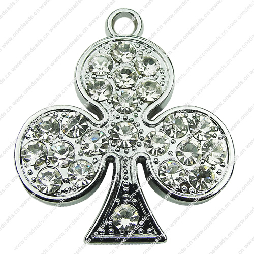 Crystal Zinc alloy Pendant, Fashion jewelry findings, Many colors for choice, Flower 35x40mm, Sold By PC