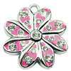 Crystal Zinc alloy Pendant, Fashion jewelry findings, Many colors for choice, Flower 35x32mm, Sold By PC
