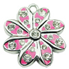 Crystal Zinc alloy Pendant, Fashion jewelry findings, Many colors for choice, Flower 35x32mm, Sold By PC