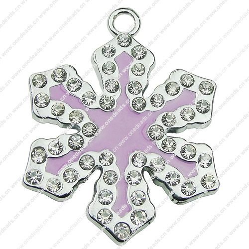 Crystal Zinc alloy Pendant, Fashion jewelry findings, Many colors for choice, snowflake 32x40mm, Sold By PC