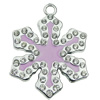 Crystal Zinc alloy Pendant, Fashion jewelry findings, Many colors for choice, snowflake 32x40mm, Sold By PC
