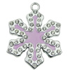 Crystal Zinc alloy Pendant, Fashion jewelry findings, Many colors for choice, snowflake 32x40mm, Sold By PC