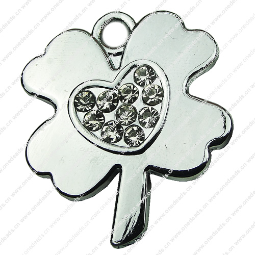 Crystal Zinc alloy Pendant, Fashion jewelry findings, Many colors for choice, Flower 32x27mm, Sold By PC