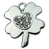 Crystal Zinc alloy Pendant, Fashion jewelry findings, Many colors for choice, Flower 32x27mm, Sold By PC
