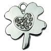 Crystal Zinc alloy Pendant, Fashion jewelry findings, Many colors for choice, Flower 32x27mm, Sold By PC