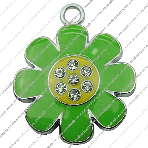 Crystal Zinc alloy Pendant, Fashion jewelry findings, Many colors for choice, Flower 30mm, Sold By PC