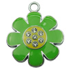 Crystal Zinc alloy Pendant, Fashion jewelry findings, Many colors for choice, Flower 30mm, Sold By PC
