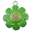 Crystal Zinc alloy Pendant, Fashion jewelry findings, Many colors for choice, Flower 30mm, Sold By PC