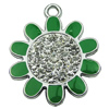 Crystal Zinc alloy Pendant, Fashion jewelry findings, Many colors for choice, Flower 32mm, Sold By PC