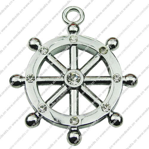 Crystal Zinc alloy Pendant, Fashion jewelry findings, Many colors for choice, wheel 36mm, Sold By PC