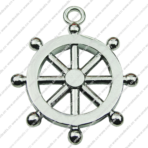 Zinc alloy Pendant, Fashion jewelry findings, Many colors for choice, wheel 36mm, Sold By PC
