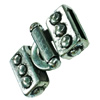 Clasps. Fashion Zinc Alloy Jewelry Findings. 22x14mm. Hole:10x2mm. Sold by Bag