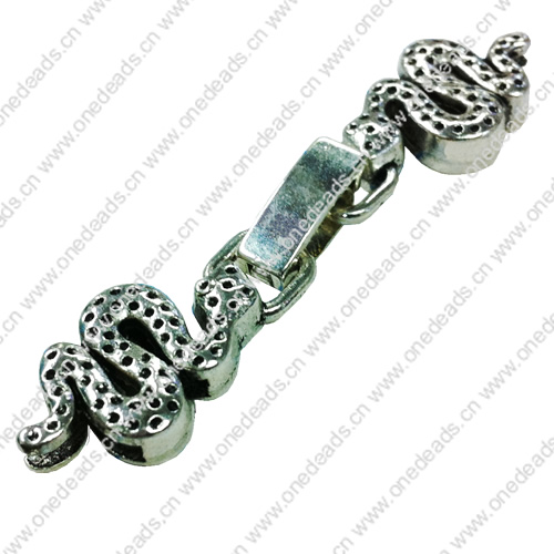 Clasps. Fashion Zinc Alloy Jewelry Findings. 60x12mm. Hole:10x2mm. Sold by Bag