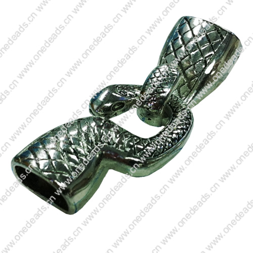 Clasps. Fashion Zinc Alloy Jewelry Findings. Lead-free. 42x17mm. Hole:10x6mm. Sold by KG