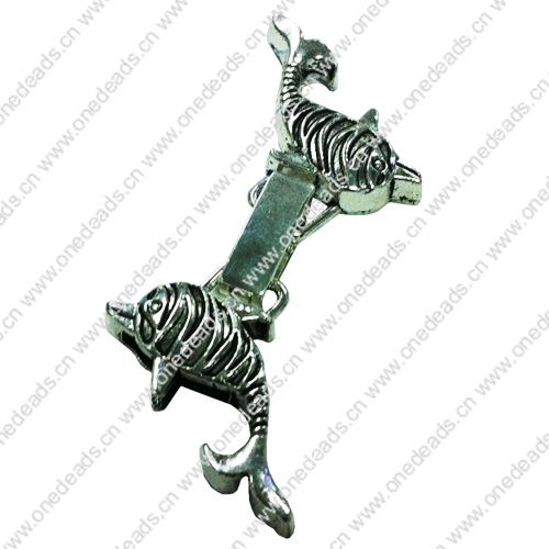 Clasps. Fashion Zinc Alloy Jewelry Findings. 50x25mm. Hole:12x2mm. Sold by Bag