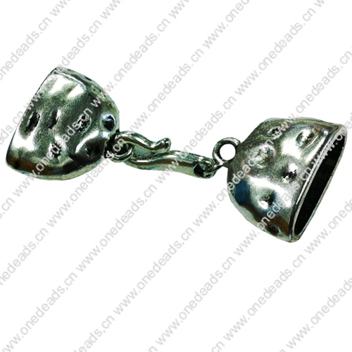Clasps. Fashion Zinc Alloy Jewelry Findings. Lead-free. 50x20mm. Hole:16.5x6mm. Sold by PC