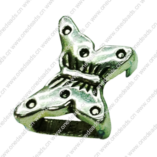 Slider, Zinc Alloy Bracelet Findinds, 14x11mm, Hole size:8x2.5mm, Sold by KG  