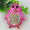 Crystal Zinc alloy Pendant, Fashion jewelry findings, Many colors for choice, Animal 57x42x13mm, Sold By PC
