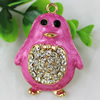 Crystal Zinc alloy Pendant, Fashion jewelry findings, Many colors for choice, Animal 57x42x13mm, Sold By PC