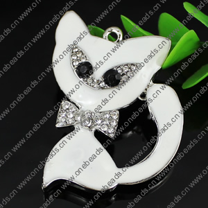 Crystal Zinc alloy Pendant, Fashion jewelry findings, Many colors for choice, Animal 56x44mm, Sold By PC