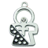 Crystal Zinc alloy Pendant, Fashion jewelry findings, Many colors for choice, 24x14mm, Sold By PC