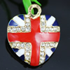 Crystal Zinc alloy Pendant, Fashion jewelry findings, Many colors for choice, Heart 25x22mm, Sold By PC