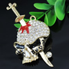 Crystal Zinc alloy Pendant, Fashion jewelry findings, Many colors for choice, Skeleton 75x35mm, Sold By PC
