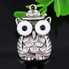 Crystal Zinc alloy Pendant, Fashion jewelry findings, Many colors for choice, Animal 38x23mm, Sold By PC