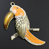 Crystal Zinc alloy Pendant, Fashion jewelry findings, Many colors for choice, Animal 77x43mm, Sold By PC