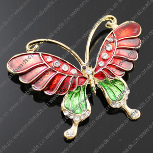 Crystal Zinc alloy Pendant, Fashion jewelry findings, Many colors for choice, Animal 42x55mm, Sold By PC