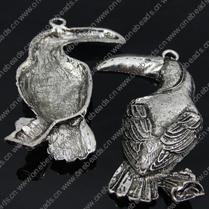 Pendant. Fashion Zinc Alloy jewelry findings. Animal 67x37mm. Sold by Bag