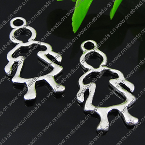Pendant. Fashion Zinc Alloy jewelry findings. People 25x12mm. Sold by Bag