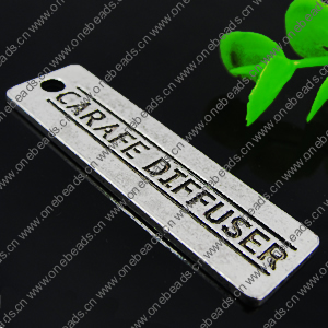 Pendant. Fashion Zinc Alloy jewelry findings. Rectangle 49x15mm. Sold by Bag