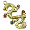 Crystal Zinc alloy Pendant, Fashion jewelry findings, Many colors for choice, Animal 25x42mm, Sold By PC
