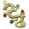 Crystal Zinc alloy Pendant, Fashion jewelry findings, Many colors for choice, Animal 25x42mm, Sold By PC