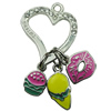 Crystal Zinc alloy Pendant, Fashion jewelry findings, Many colors for choice, Heart 24x45mm, Sold By PC
