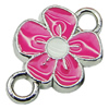 Zinc Alloy Enamel Connector, Fashion jewelry findings, Many colors for choice, Flower 10x15mm, Sold by PC
