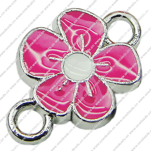 Zinc Alloy Enamel Connector, Fashion jewelry findings, Many colors for choice, Flower 10x15mm, Sold by PC