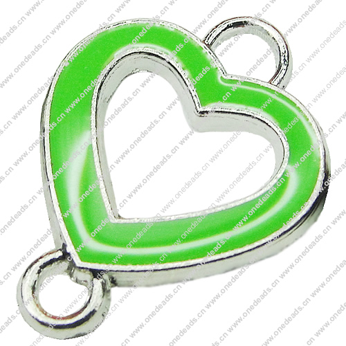 Zinc Alloy Enamel Connector, Fashion jewelry findings, Many colors for choice, Heart 16x21mm, Sold by PC