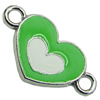 Zinc Alloy Enamel Connector, Fashion jewelry findings, Many colors for choice, Heart 11x22mm, Sold by PC
