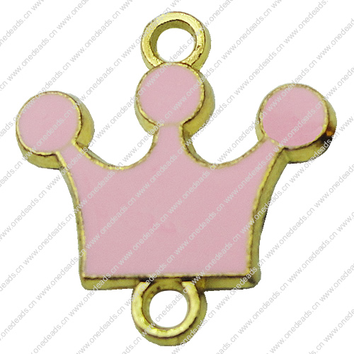Zinc Alloy Enamel Connector, Fashion jewelry findings, Many colors for choice, Crown 20x21mm, Sold by PC