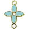 Zinc Alloy Enamel Connector, Fashion jewelry findings, Many colors for choice, Flower 15x22mm, Sold by PC
