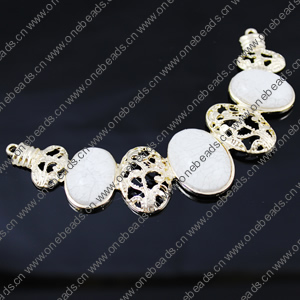 Crystal Zinc alloy Connector, Fashion jewelry findings, Many colors for choice, 117x32mm, Sold By PC